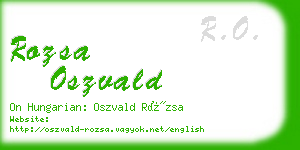 rozsa oszvald business card